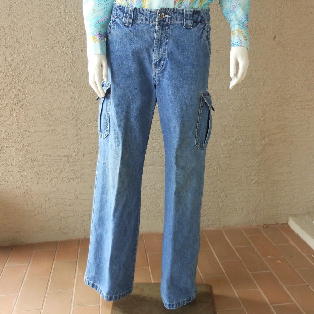 VINTAGE JORDACHE 90s Cargo 'J' Jeans Size 9/10 Inseam 30"